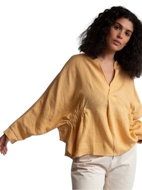🌱Beaumont Organic Cotton Linen Blouse